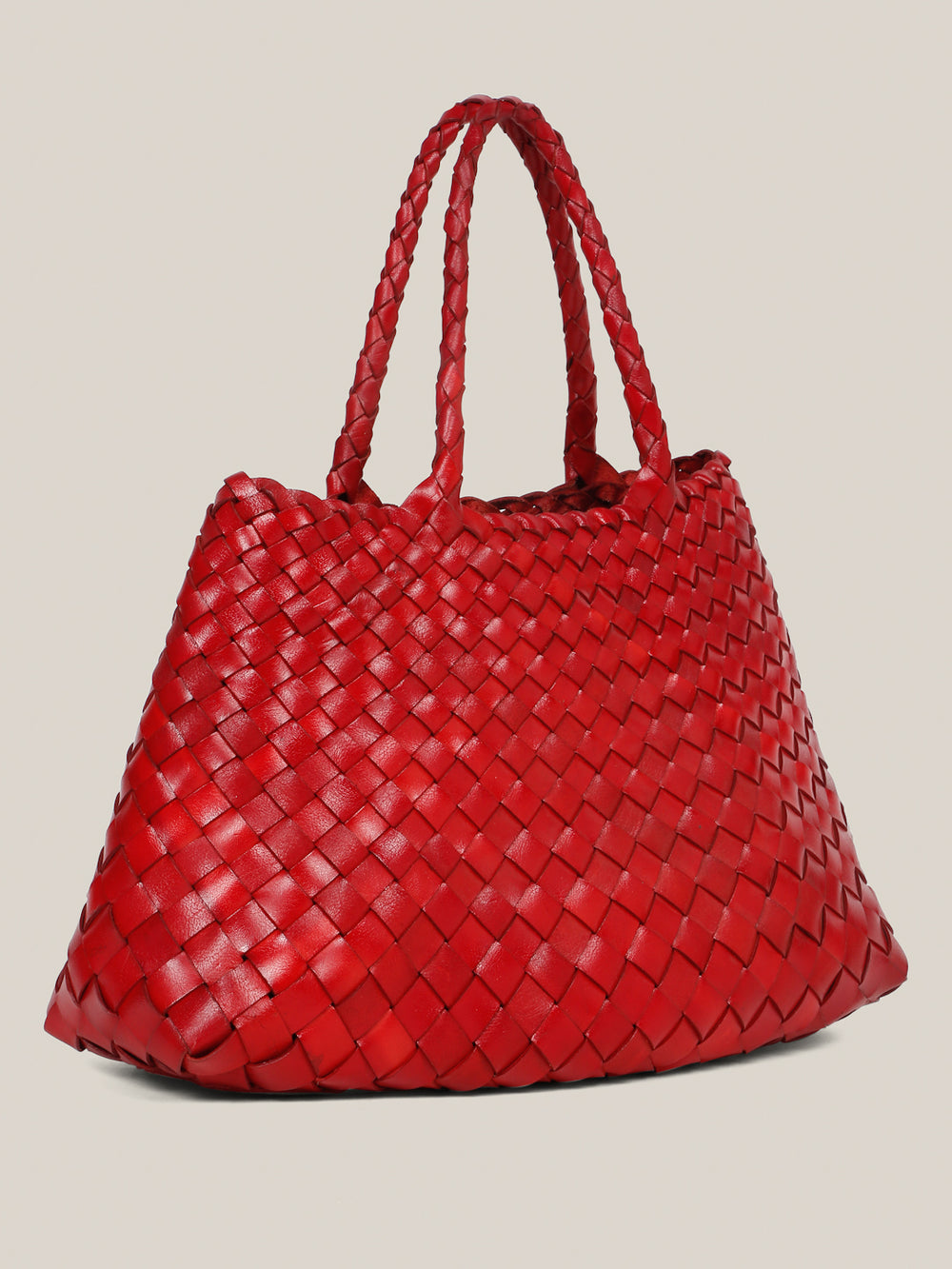Scarlet Red weave Leather Tote