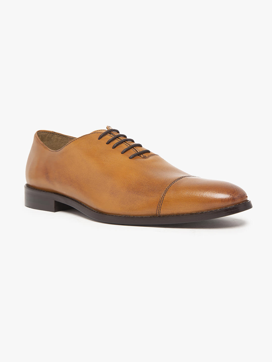 Genuine Leather Tan Oxford Shoes 