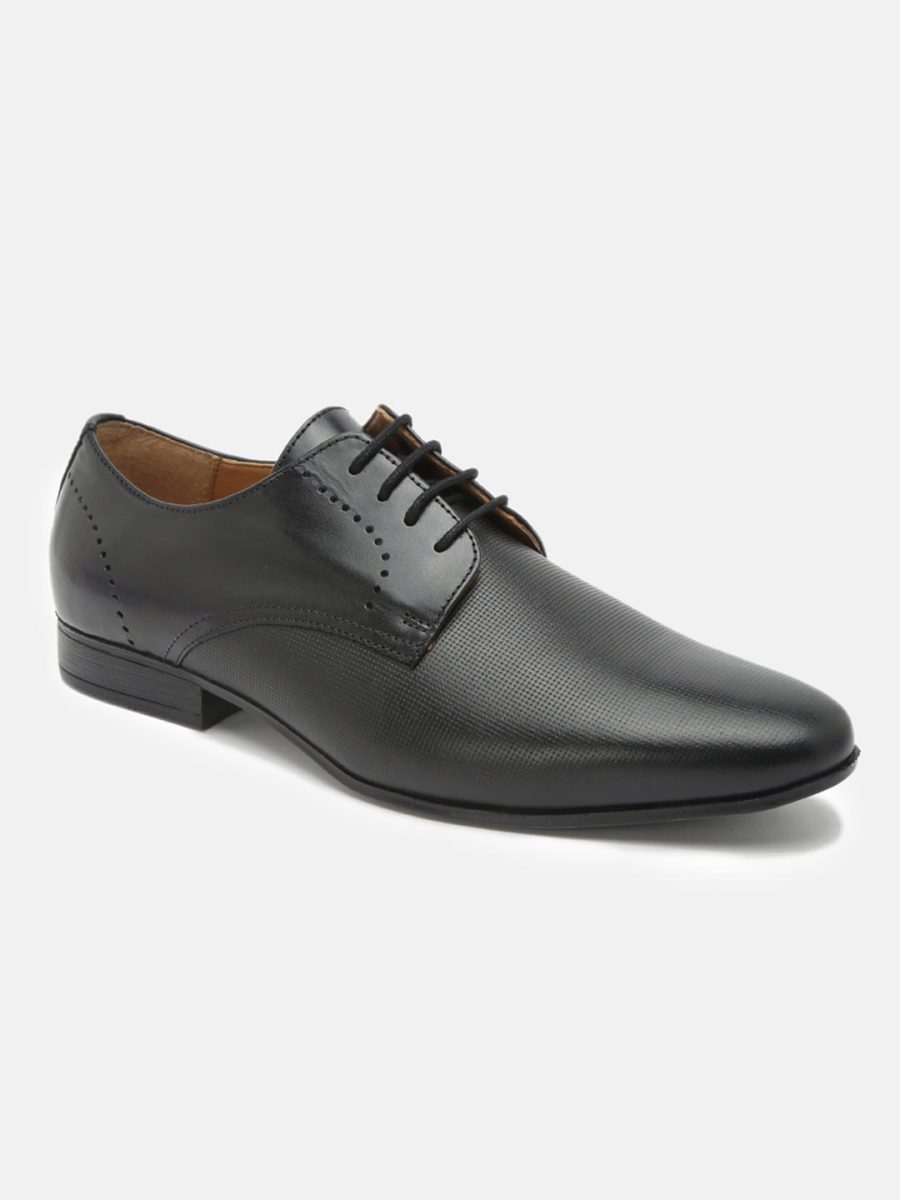 Leather black derby shoes