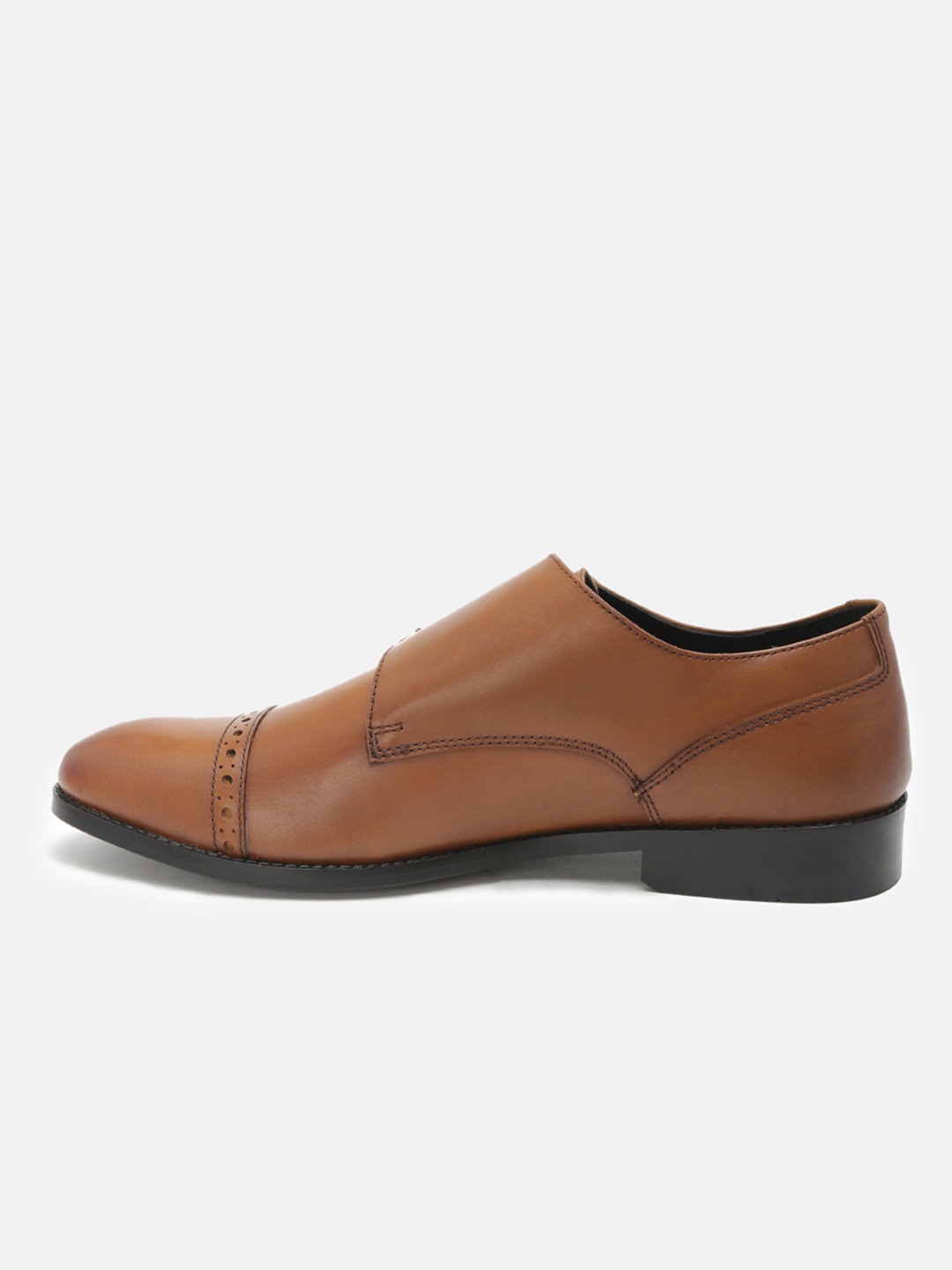 Buy Online Genuine Leather Tan Double Monk Shoes For Men's