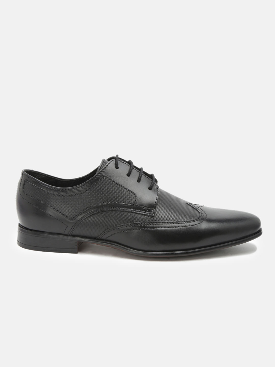 Best Leather Black Derby Shoes with Wingtip Toe Cap