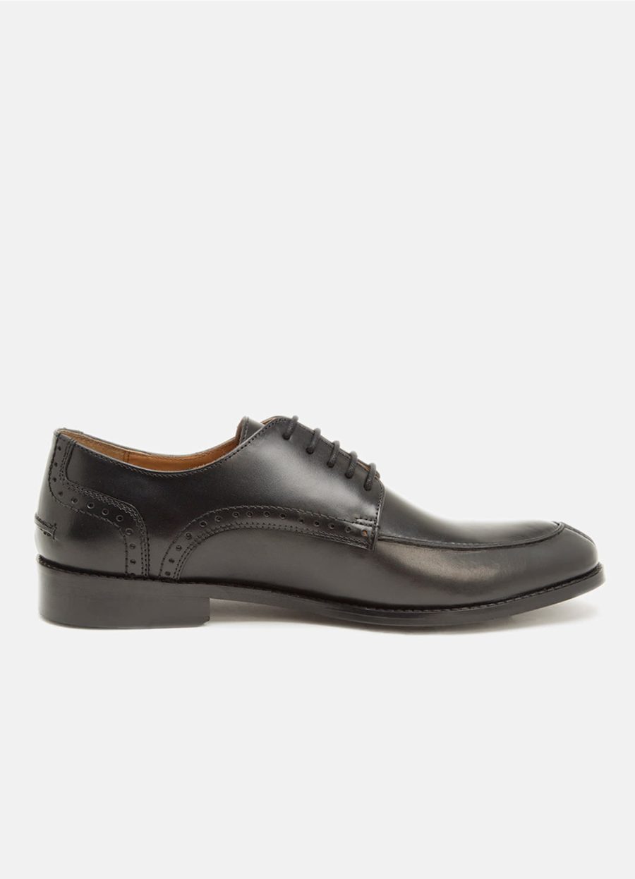 Genuine Leather Black Derby Shoes | Hats Off Accessories