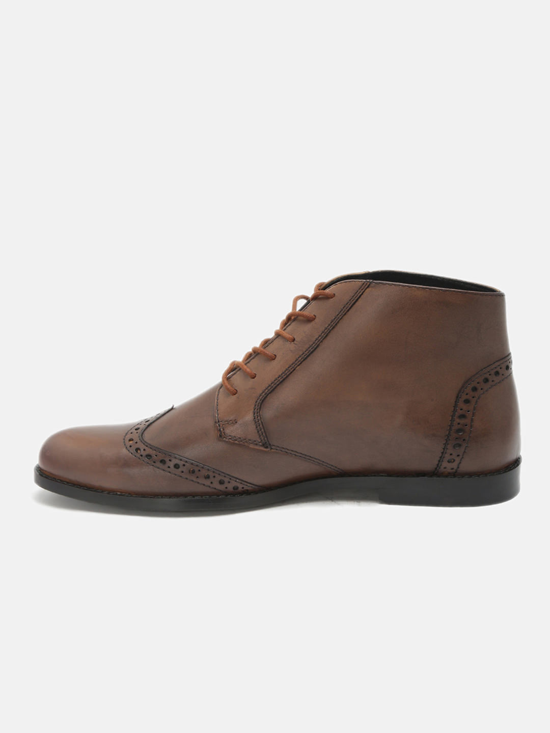 Genuine Leather Brown High Ankle Boots For Men's