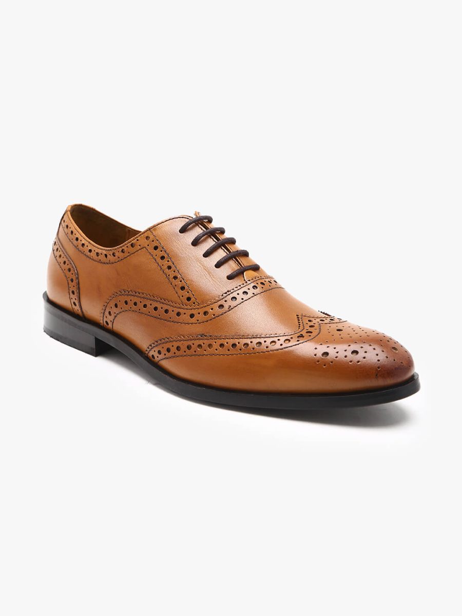 leather tan brogues shoes