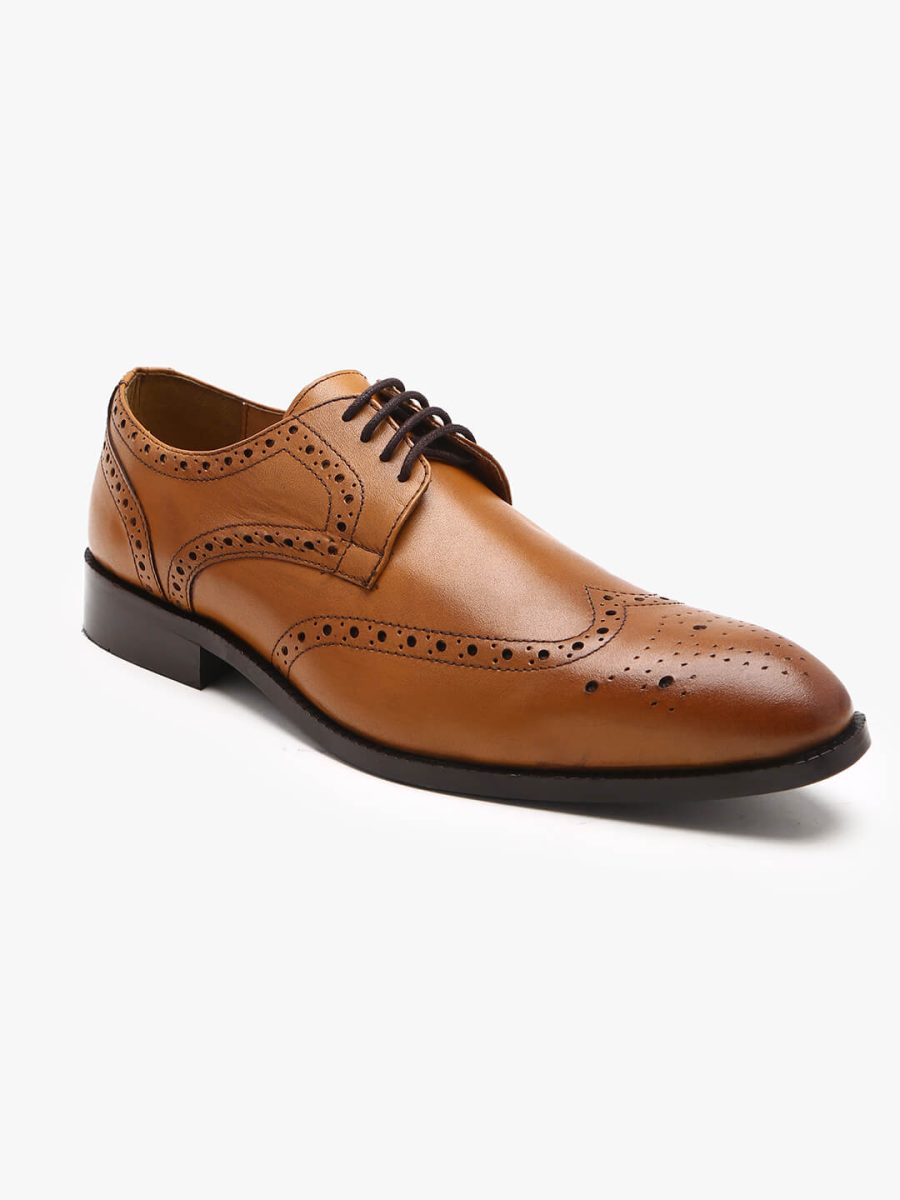 leather tan derby brogues