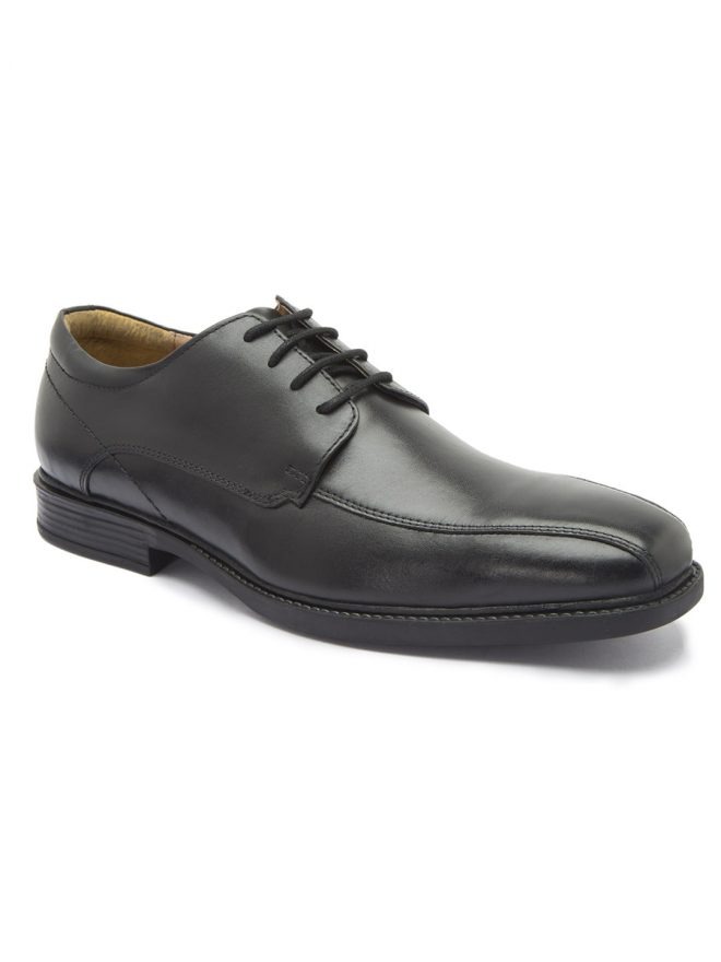 Leather Black Derby Shoes for Men's