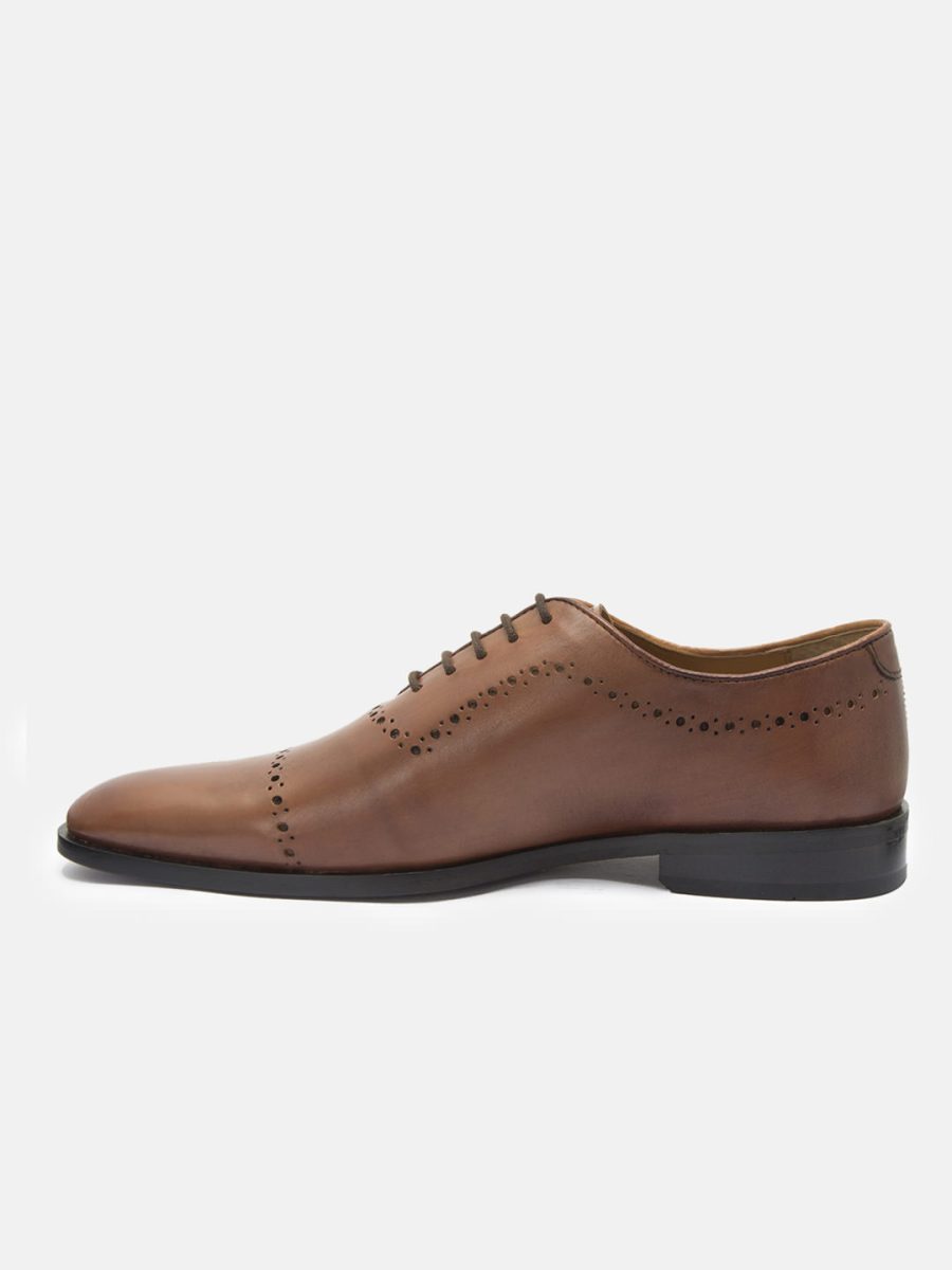 Buy Online Genuine Leather Tan Wholecut oxford shoes for MEN'S