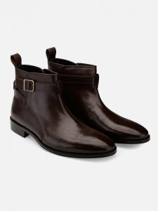 brown leather ankle boots