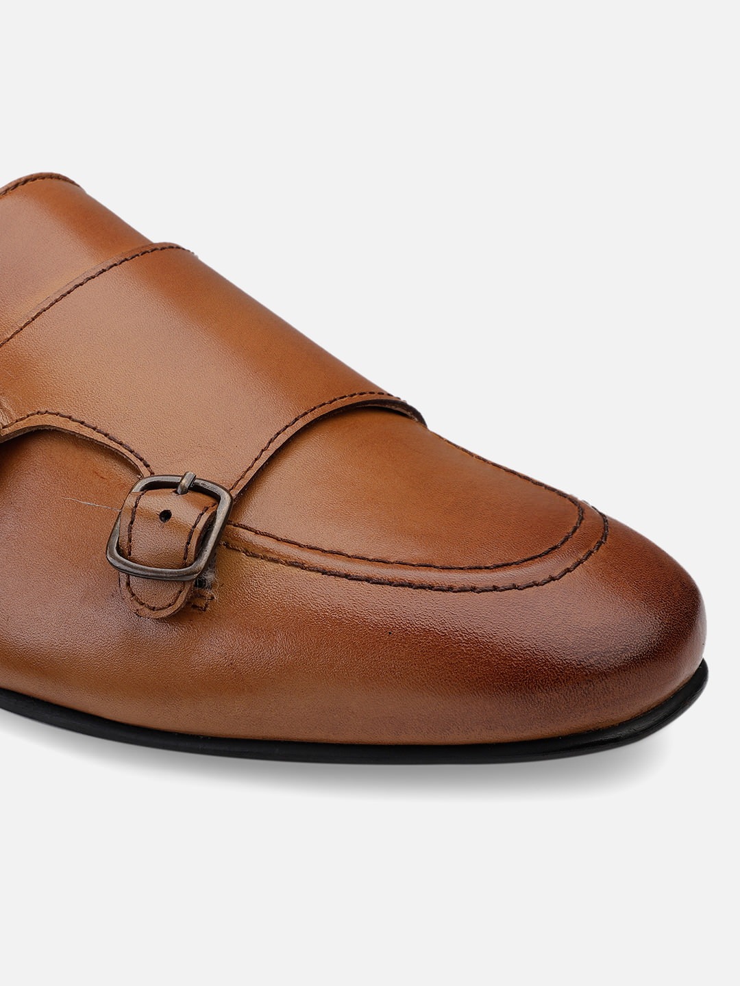 Buy Online Genuine Leather Tan Double Monk Strap Loafers