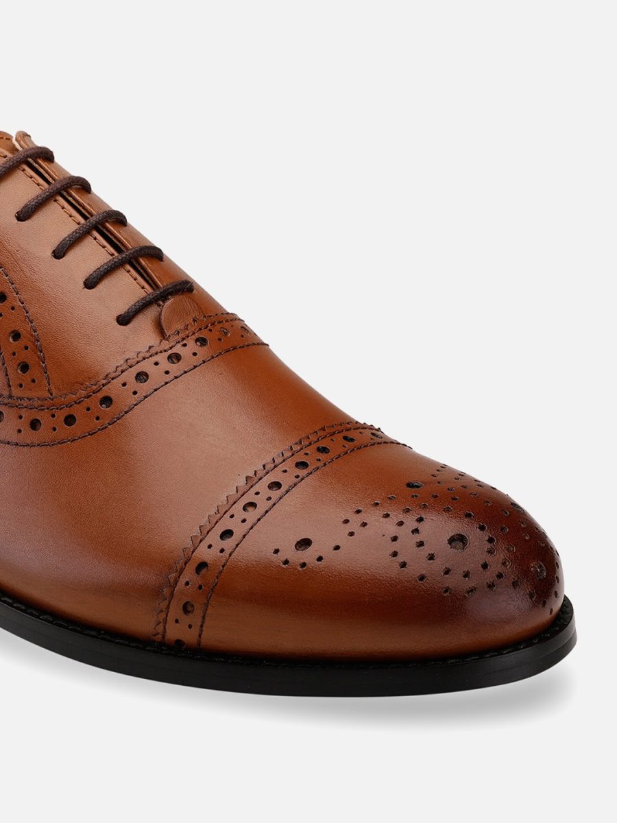 tan leather brogues shoes